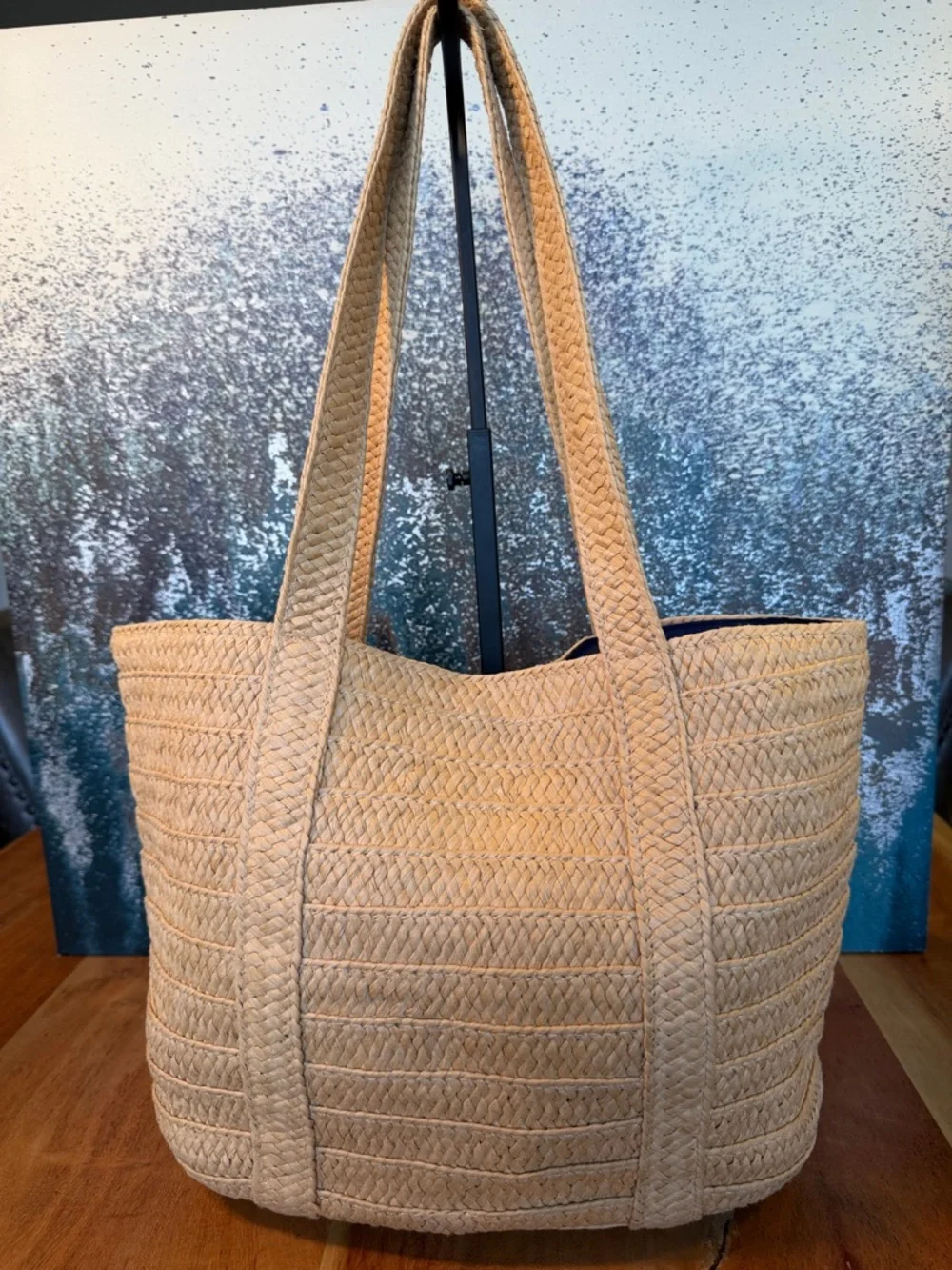 Draper James Coastal Chic Everyday Woven Straw Tote Natural (VGUC) - Picture 4 of 17
